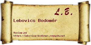 Lebovics Bodomér névjegykártya