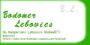 bodomer lebovics business card